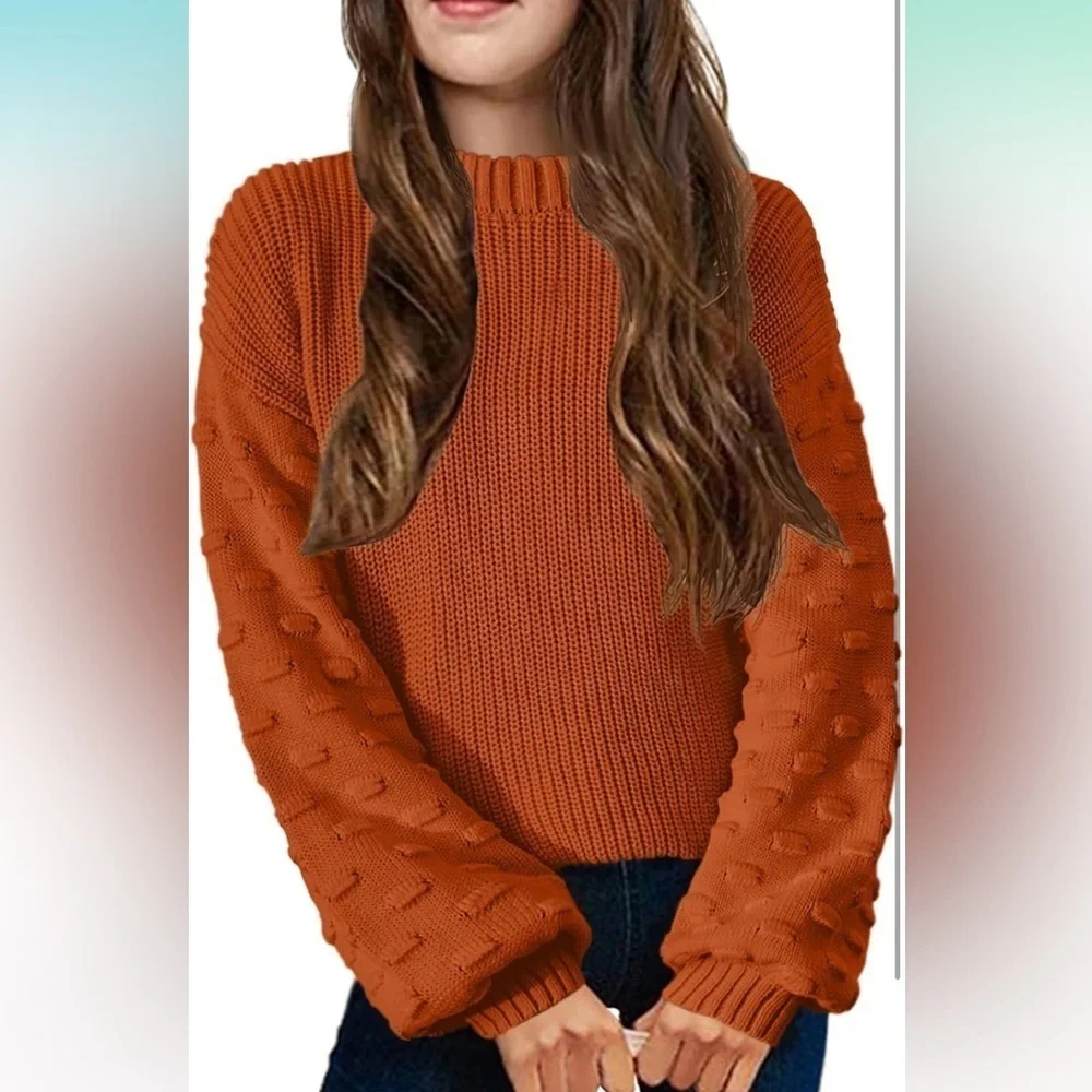 Cozy Knit Kids Sweater in Warm Brown